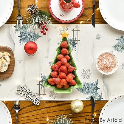 Blue Snowman Xmas Table Runner 13x90 Inch Holiday Home Decor - Blue