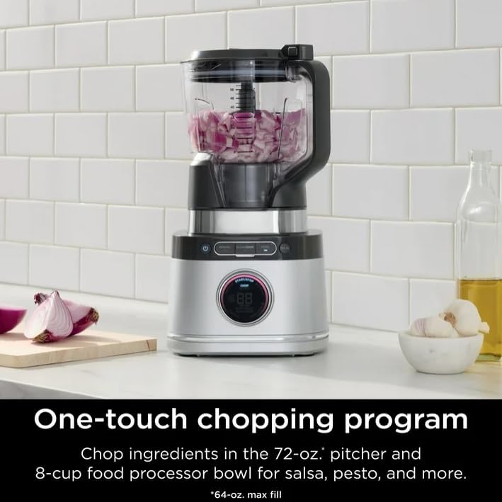Niin-jaa Detectt 72 Oz Blender - 1700W, 3 Speeds, BlendSense Technology for Smoothies & More | Silver