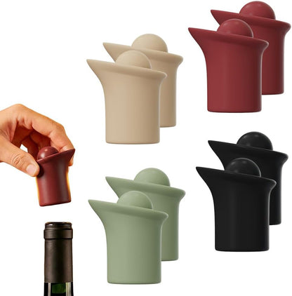 Silicone Wine Stopper for Wine Bottles, Upgraded Reusable Sparkling Wine Bottle Wine Bottle Stopper, Cover Wine Bottle Caps for Champagne Beer Home Kitchen Bars Use (A-12Pcs)