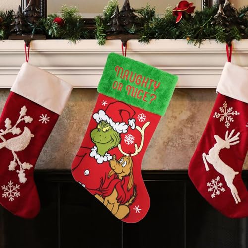 20-Inch Grinch and Max Christmas Stocking - Holiday Decor