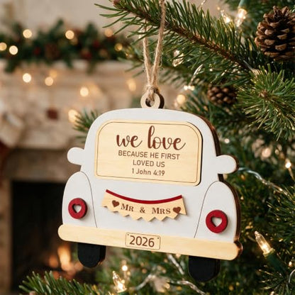 Love Christian Wedding Gift Ornament for Couples - Christmas Home Decor