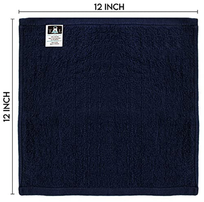 48 Pack Multi-Color Cotton Wash Cloths - Soft, Highly Absorbent Face & Hand Towels