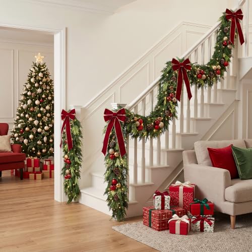 10FT Realistic Cedar Garland - Holiday Christmas Wreath & Decor - Variation of 1