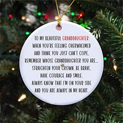 Personalized Granddaughter Christmas Ornament - Keepsake Holiday Decor