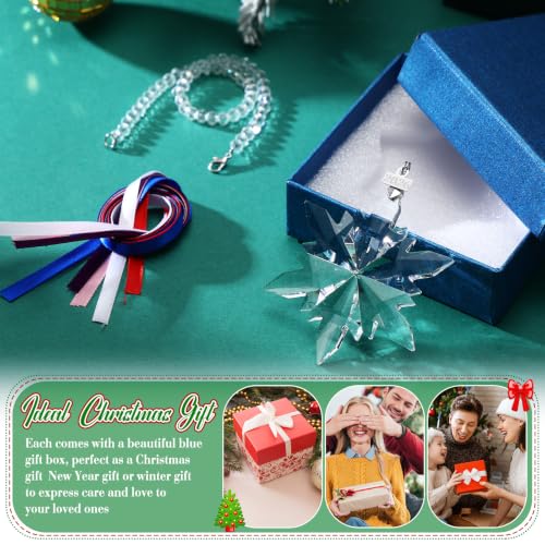Crystal Snowflake Ornaments Christmas Decor - Chic Style, Pack of 4