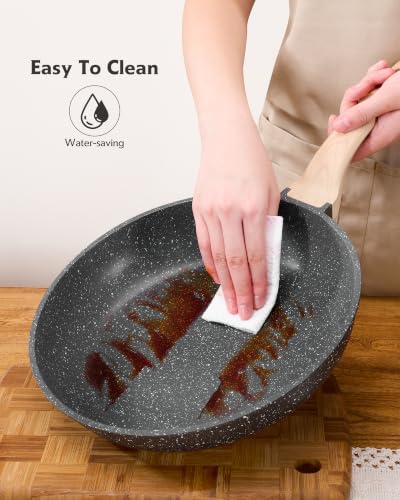 8-Inch Nonstick Granite Frying Pan - Healthy PFOA-Free Egg Skillet