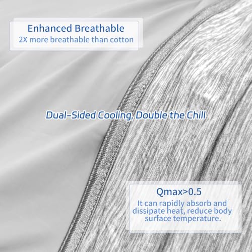 Cooling Blanket 60x80 Inches Gray 2 Pack Q-Max >0.5 Instant Cool Fiber
