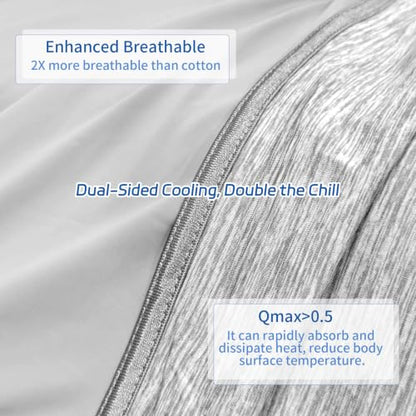 Cooling Blanket 60x80 Inches Gray 2 Pack Q-Max >0.5 Instant Cool Fiber