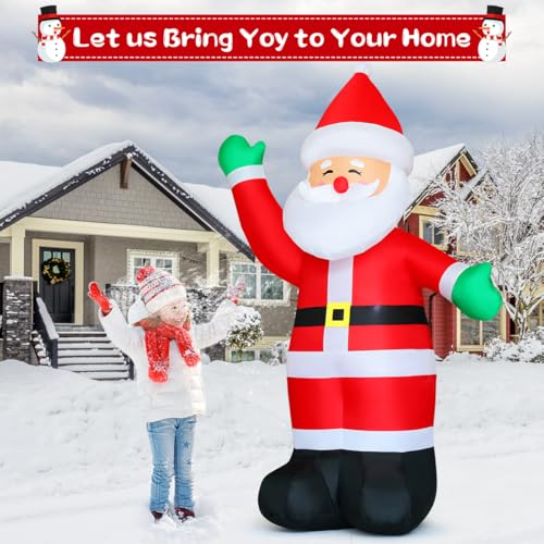 8.8 Ft Christmas Inflatable Santa Claus with LED Lights Outdoor Yard Decoration