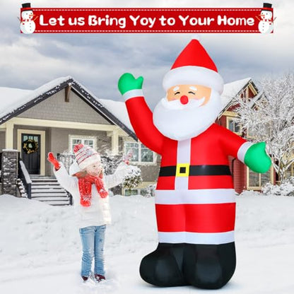 8.8 Ft Christmas Inflatable Santa Claus with LED Lights Outdoor Yard Decoration