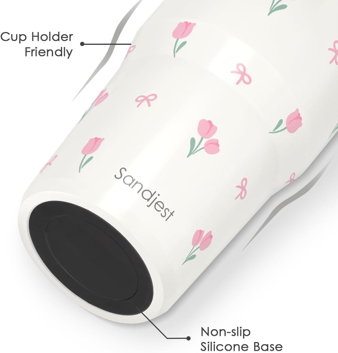 SANDJEST 30oz Insulated Tumbler with Stainless Steel Straw Lid - Perfect Travel Coffee Cup for Women & Girls