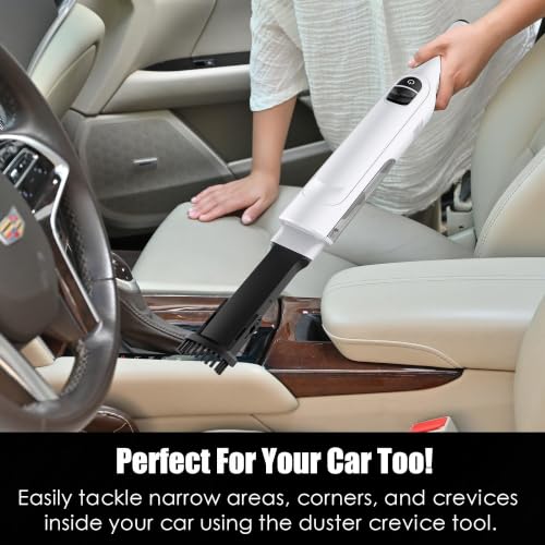 Cordless Handheld Vacuum Cleaner - Lightweight 1.4lb, Powerful Suction, Charging Dock, Detachable Dust Cup - Cloud White