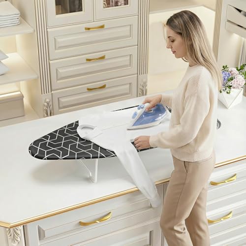 Charcoal Small Metal Mesh Tabletop Ironing Board for Dorm Apartment