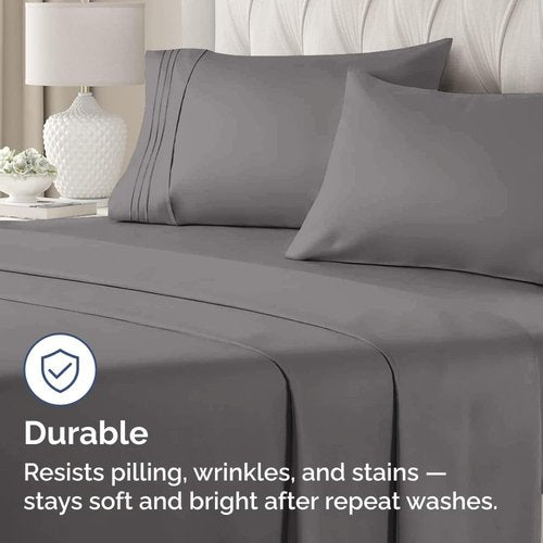 King Standard Pillow Cases - Soft Hotel Quality Pillowcase Covers for Comfy Bedding | Set of 4 Dark Grey