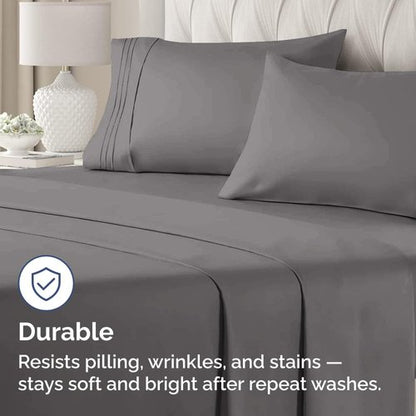 King Standard Pillow Cases Set of 4 - Soft Hotel Quality Pillowcase Covers - Comfy Bedding for Women, Men, Kids & Teens - Machine Washable Pillow Protectors - 4 Piece - King Standard Size Dark Grey