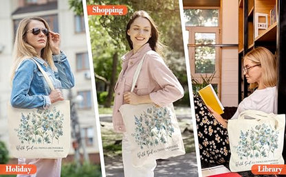 Canvas Tote Bag for Women Wildflowers - Large Capacity Gift Bag