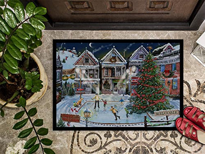 Christmas Family Skate Night Doormat 18x27 Non Slip Indoor Outdoor Rug - Variation: 1'null" x 0"
