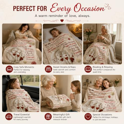To My Daughter Fleece Blanket - Custom Gift from Grandma & Grandpa