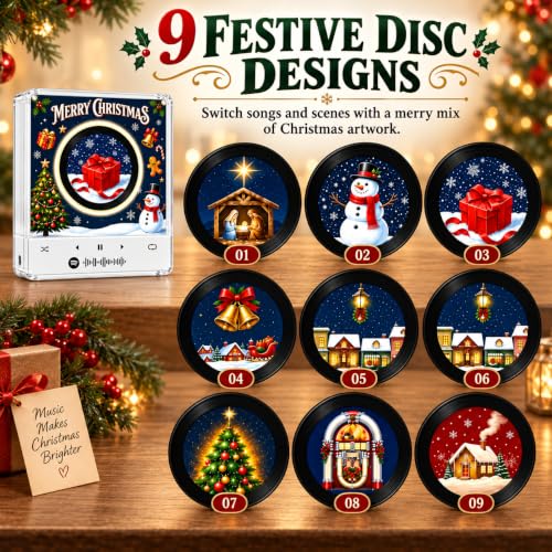 Multicolor Christmas Fridge Magnets with NFC Vinyl Records Mini Music Player