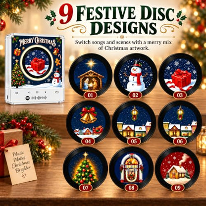 Multicolor Christmas Fridge Magnets with NFC Vinyl Records Mini Music Player