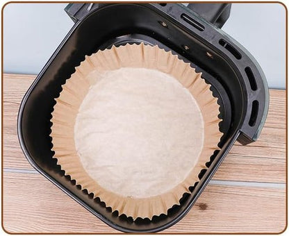 Air Fryer Liners Disposable 100-Pack | Non-Stick Parchment Paper for Easy Cleanup - Fits Most 3-10 QT Air Fryers