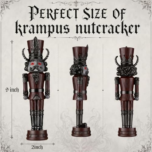 Gothic Krampus Nutcracker Figurine - Dark Holiday Christmas Decor