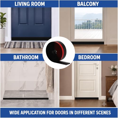 118-Inch Black Door Draft Stopper Weather Stripping Seal - Extra Long