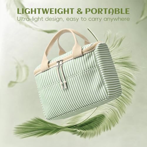 Insulated Lunch Tote Bag for Women and Men Light Green Reusable Cooler