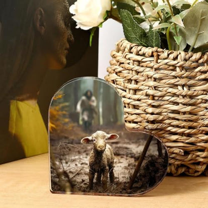Christian Gifts for Women Baptism Jesus and Lamb Plaque - Birthday Gift