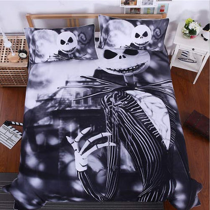 Nightmare Christmas Jack Skellington King Duvet Cover Set - Microfiber Bedding