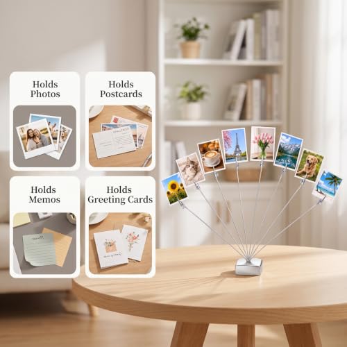 Silver 8 Branch Money Tree Gift Holder with Clips - Tabletop Decor