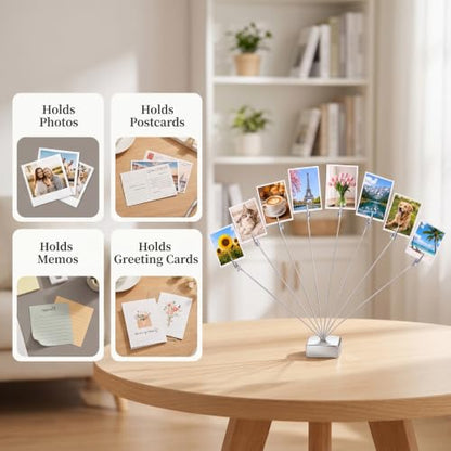 Silver 8 Branch Money Tree Gift Holder with Clips - Tabletop Decor