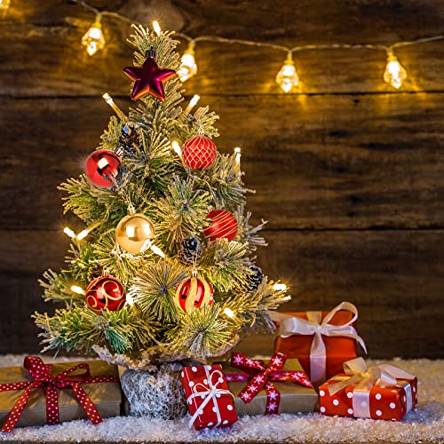 30 Pcs Christmas Tree Ornaments Set - Red & Yellow Shatterproof Bulbs 60mm