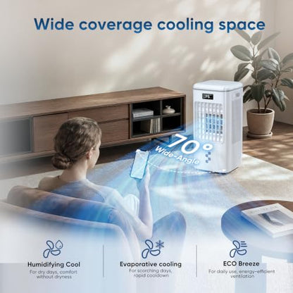 Windowless Portable Evaporative Air Cooler FK2508Y with Remote & 16Ft Control