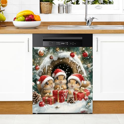 Magnetic Dishwasher Cover Magnet Sticker Squirrel Pattern 23x26in - BVBOX