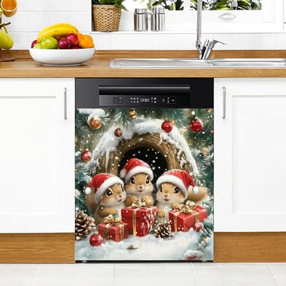 Magnetic Dishwasher Cover Magnet Sticker Squirrel Pattern 23x26in - BVBOX