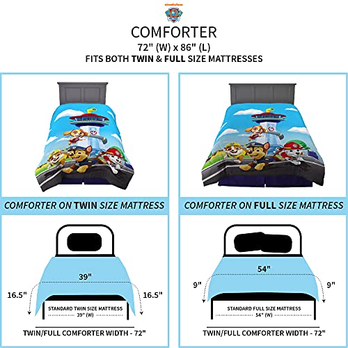 Franco Kids Bedding Super Soft Microfiber Reversible Comforter, Twin/Full, Paw Patrol