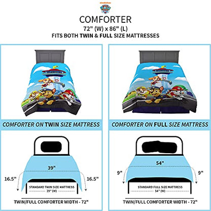 Franco Kids Bedding Super Soft Microfiber Reversible Comforter, Twin/Full, Paw Patrol