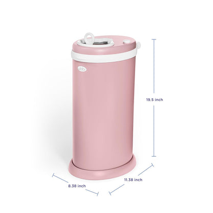 Ubbi Stainless Steel Diaper Pail - Odor Locking Design, No Special Bag Required | Fig Blossom Color
