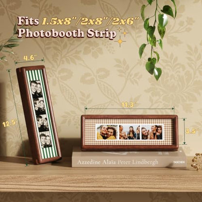 Photo Booth Strip Frame and Key Organizer for 1.5x8, 2x6 & 2x8 Inch Photos