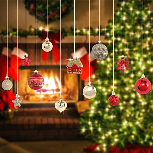 88PCS Christmas Ornaments Set - Gold and Red Shatterproof Holiday Decorations