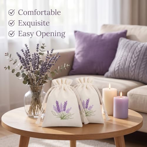 10 Pack Cotton Sachet Bags with Drawstring for Lavender and Herbs