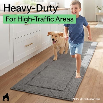 Gorilla Grip Kitchen Rug 30x20 Gray - Non-Slip Floor Mat for High Traffic