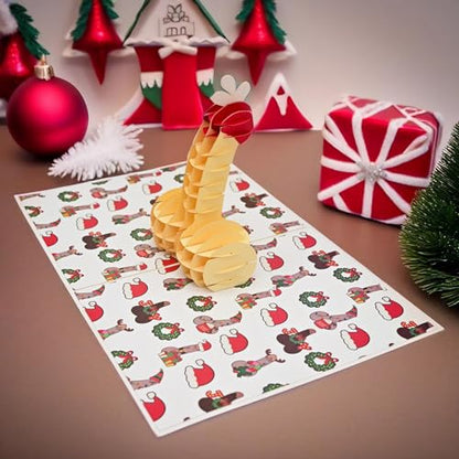 Funny Christmas Greeting Card for Him or Her - Pop Up Holiday Card