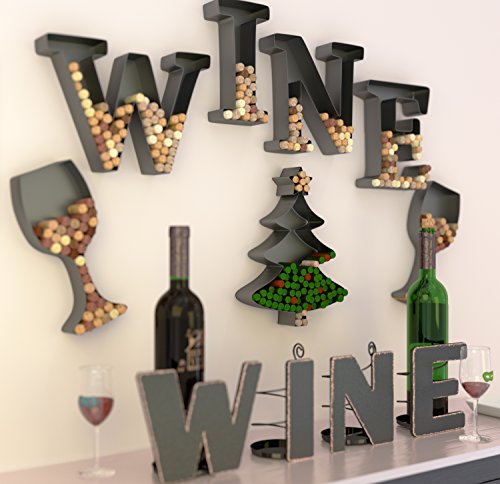 Christmas Tree Cork Holder Wall Art - Wine Letter Decor with Variation TREE