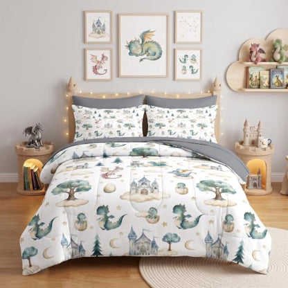 WeCozy Baby Dragon Twin Comforter Set - Cozy Bedding for Kids