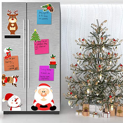 16Pcs Christmas Car Magnets Set - Reindeer, Santa, Snowman & Holiday Decorations
