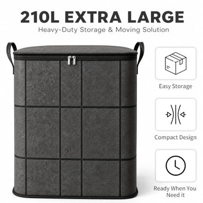 Large Capacity Foldable Storage Bag with Reinforced Handles - 180L