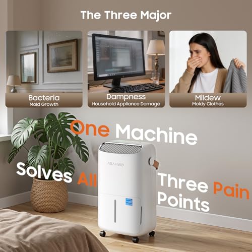 45 Pint Dehumidifier for Large Rooms up to 4500 sq.ft - White - Energy Star