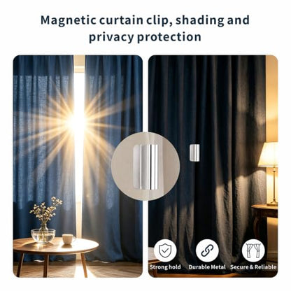 8 Pairs Magnetic Curtain Clips No-Drill Window Magnet Closure - Neutral Color